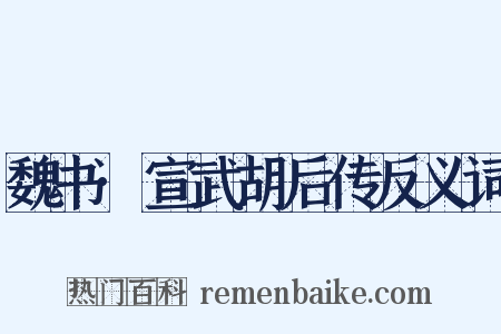 魏书·宣武胡后传反义词是什么意思的图片